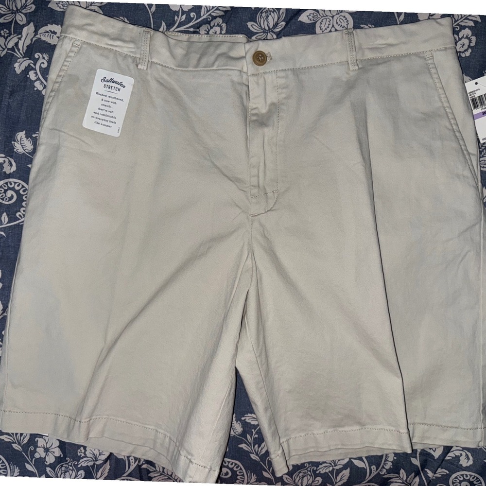 IZOD Classic Golf Shorts Mens Size 38 Stone Saltwater Stretch Relaxed Fit Chio